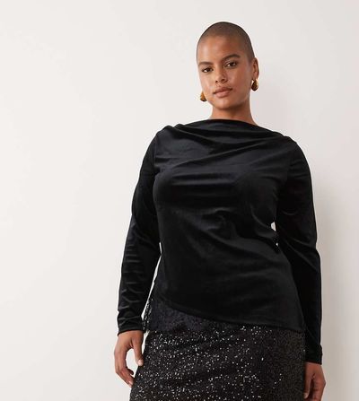 ASOS Curve ASOS DESIGN Curve allover sequin micro mini skirt in black