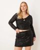 ASOS Curve ASOS DESIGN Curve allover sequin mini skirt in black - 2