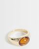 ASOS Curve ASOS DESIGN Curve amber stone set ring in gold tone - 1