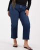 ASOS Curve ASOS DESIGN Curve ankle grazer comfort stretch straight leg jeans in dark mid blue-Navy - 2