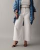 ASOS Curve ASOS DESIGN Curve ankle grazer high waist straight wide leg jeans in white - 3