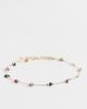 ASOS Curve ASOS DESIGN Curve anklet with station multi-colored chippings in gold tone - 1