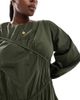 ASOS Curve ASOS DESIGN Curve asymmetric seamed ruched mini dress in dark green-Multi - 3
