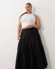 ASOS Curve ASOS DESIGN Curve asymmetric tiered boho maxi skirt in black - 1