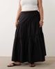 ASOS Curve ASOS DESIGN Curve asymmetric tiered boho maxi skirt in black - 2