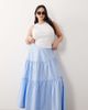 ASOS Curve ASOS DESIGN Curve asymmetric tiered boho maxi skirt in navy-Black - 1