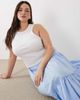 ASOS Curve ASOS DESIGN Curve asymmetric tiered boho maxi skirt in navy-Black - 2