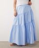 ASOS Curve ASOS DESIGN Curve asymmetric tiered boho maxi skirt in navy-Black - 4
