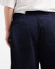 ASOS Curve ASOS DESIGN Curve baby cord extreme horseshoe pants with seam detail in navy-Yellow - 3