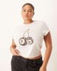 ASOS Curve ASOS DESIGN Curve baby tee with leopard print cherry graphic in ice heather-Gray - 1