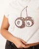 ASOS Curve ASOS DESIGN Curve baby tee with leopard print cherry graphic in ice heather-Gray - 3