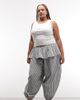 ASOS Curve ASOS DESIGN Curve balloon pants with skirt overlay detail in black & white plaid-Multi - 1
