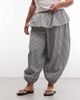 ASOS Curve ASOS DESIGN Curve balloon pants with skirt overlay detail in black & white plaid-Multi - 2