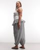 ASOS Curve ASOS DESIGN Curve balloon pants with skirt overlay detail in black & white plaid-Multi - 3