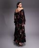 ASOS Curve ASOS DESIGN Curve bardot ruffle maxi dress with tiered godets and blouson sleeves in floral print-Multi - 3