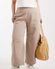 ASOS Curve ASOS DESIGN Curve barrel leg brushback sweatpants in mocha taupe-Brown - 1