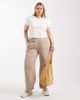 ASOS Curve ASOS DESIGN Curve barrel leg brushback sweatpants in mocha taupe-Brown - 4