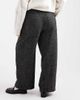 ASOS Curve ASOS DESIGN Curve barrel leg pants with seam detailing in textured black and white plaid - 4