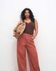 ASOS Curve ASOS DESIGN Curve barrel leg pants with washed effect in rust-Red - 1