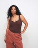 ASOS Curve ASOS DESIGN Curve barrel leg pants with washed effect in rust-Red - 3
