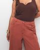 ASOS Curve ASOS DESIGN Curve barrel leg pants with washed effect in rust-Red - 4