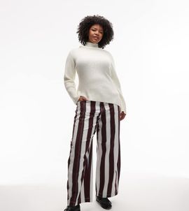 ASOS Curve ASOS DESIGN Curve barrel pants in stripe-Multi