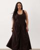 ASOS Curve ASOS DESIGN Curve basque waist midi dress with woven skirt-Brown - 1