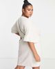 ASOS Curve ASOS DESIGN Curve batwing tie front linen mini dress in natural-Neutral - 2