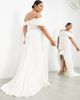 ASOS Curve ASOS DESIGN Curve Beatrice bardot drape wedding dress-White - 2