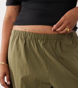 ASOS Curve ASOS DESIGN Curve belly chain with multi-colored gem drops