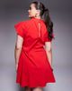 ASOS Curve ASOS DESIGN Curve bengaline high neck mini dress with slit in red-pink - 2