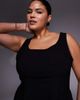 ASOS Curve ASOS DESIGN Curve bengaline scoop neck structured flippy mini dress in black - 3