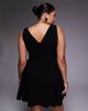 ASOS Curve ASOS DESIGN Curve bengaline scoop neck structured flippy mini dress in black - 4