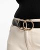 ASOS Curve ASOS DESIGN Curve beveled double circle waist and hip belt in gold metal work - 4