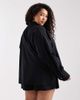 ASOS Curve ASOS DESIGN Curve Biarritz beach textured cotton shirt in black - part of a set - 3
