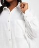 ASOS Curve ASOS DESIGN Curve Biarritz beach textured cotton shirt in white - part of a set - 3