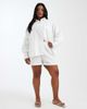ASOS Curve ASOS DESIGN Curve Biarritz beach textured cotton shorts in black - part of a set-White - 2