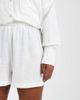 ASOS Curve ASOS DESIGN Curve Biarritz beach textured cotton shorts in black - part of a set-White - 3