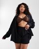ASOS Curve ASOS DESIGN Curve Biarritz beach textured cotton shorts in black - part of a set - 3