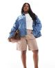 ASOS Curve ASOS DESIGN Curve board shorts in sand-Neutral - 1