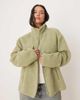 ASOS Curve ASOS DESIGN Curve borg zip through fleece in sage green - 1
