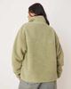 ASOS Curve ASOS DESIGN Curve borg zip through fleece in sage green - 2