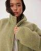 ASOS Curve ASOS DESIGN Curve borg zip through fleece in sage green - 3