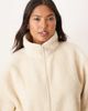 ASOS Curve ASOS DESIGN Curve borg zip up fleece in cream-White - 3