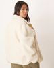 ASOS Curve ASOS DESIGN Curve borg zip up fleece in cream-White - 4