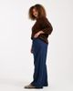 ASOS Curve ASOS DESIGN Curve boxer waist wide leg denim pants in indigo-Navy - 3