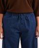 ASOS Curve ASOS DESIGN Curve boxer waist wide leg denim pants in indigo-Navy - 4