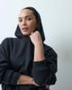 ASOS Curve ASOS DESIGN Curve boxy brushback hoodie in black - 1