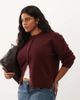 ASOS Curve ASOS DESIGN Curve boxy cardigan with side slit detail in burgundy-Red - 1