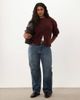 ASOS Curve ASOS DESIGN Curve boxy cardigan with side slit detail in burgundy-Red - 2
